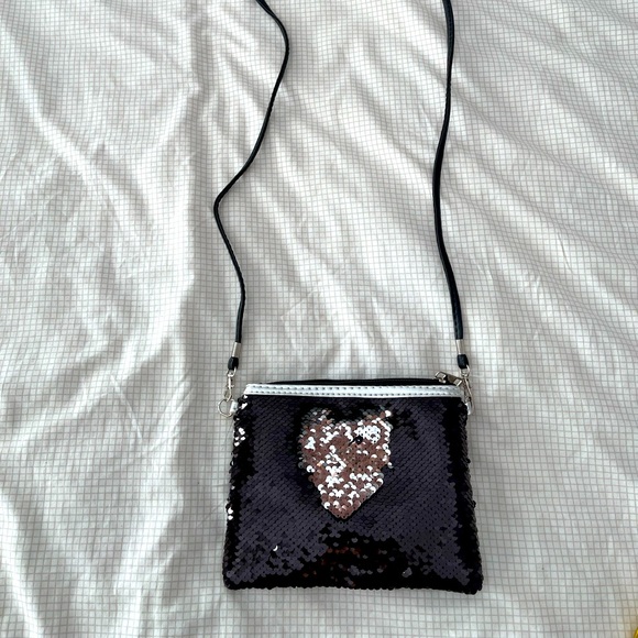 Aldo sequinned purse black/silver new - Picture 1 of 5